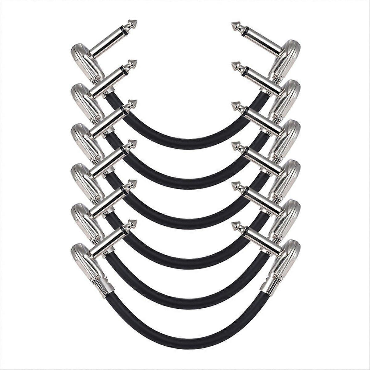 6pcs Guitar Effects Instrument Connection Cable 15cm 1/4inch