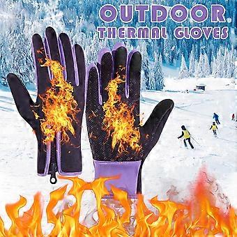 Wasserdichte und winddichte Thermohandschuhe mit Touchscreen, Sporthandschuhe für Damen und Herren, geeignet für Skifahren, Snowboarden und Wintersport