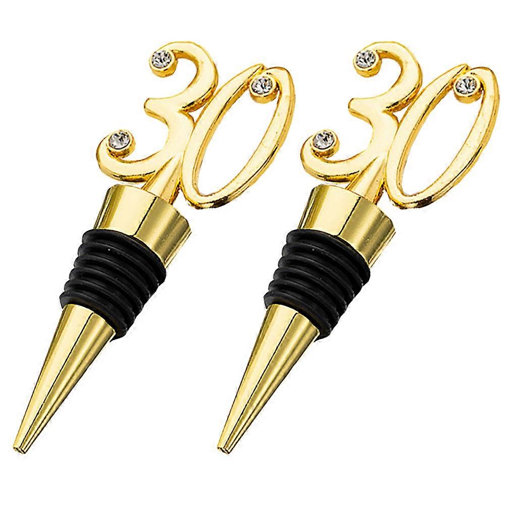 Red Thirty Number Shape Alloy Stoppers 2Pcs