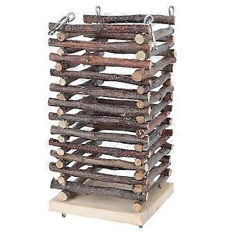 1Pc Mangeoire à foin en bois naturel pour cage pour petits animaux (bois)