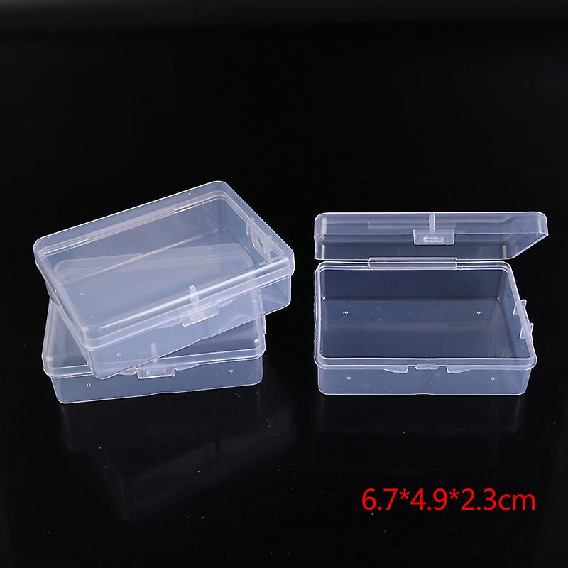 10pcs Clear Storage Box Rectangle Plastic Earplugs Bead Jewelry Case Container