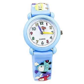 Relógio de pulso infantil com desenho animado, quartzo, 1 unidade, azul celeste.