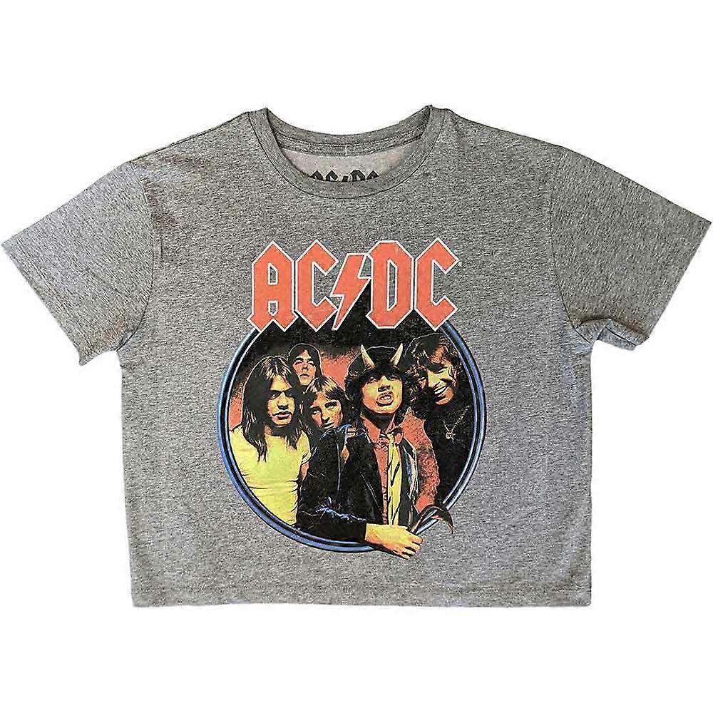 AC/DC Ladies Crop Top: Highway To Hell Circle