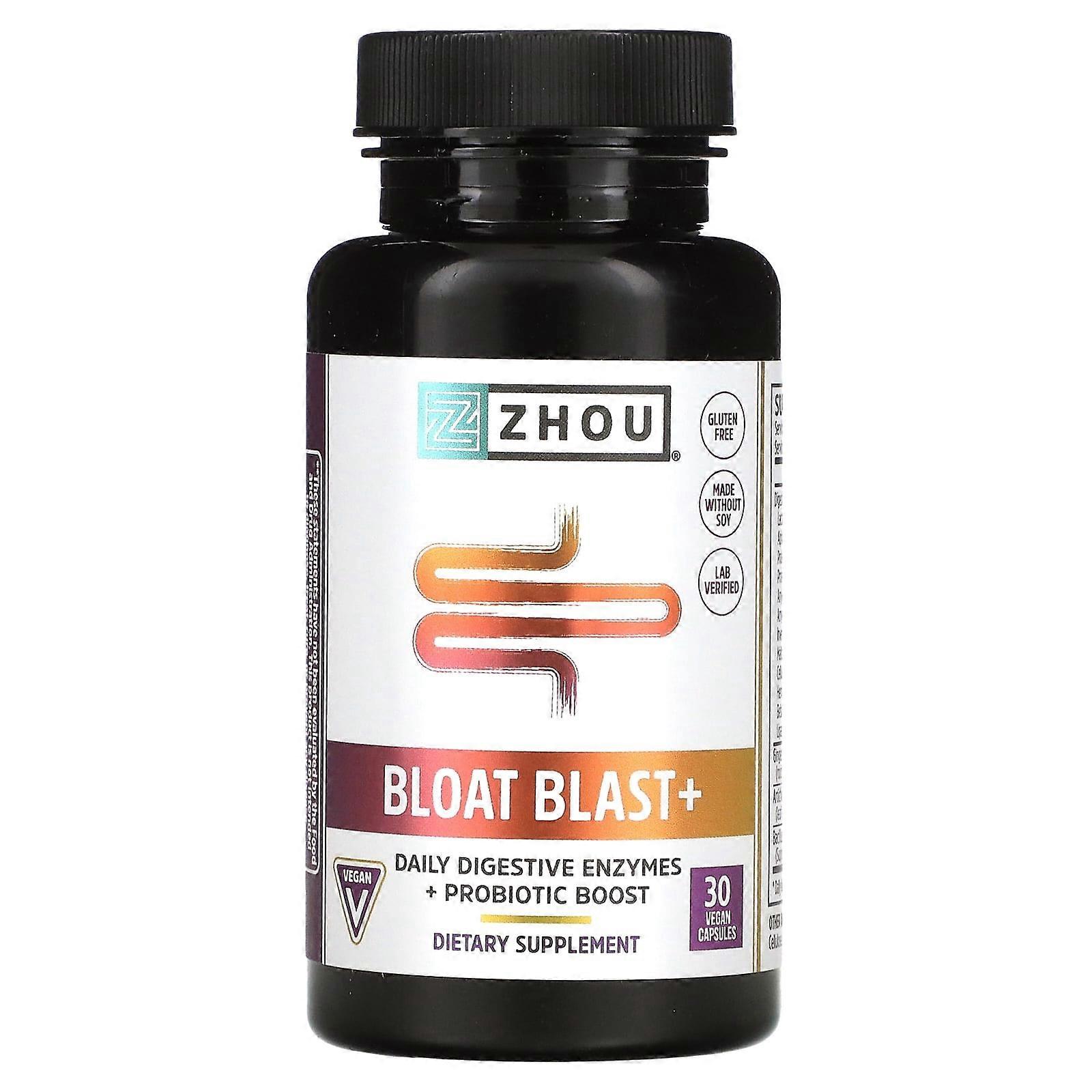 Zhou Nutrition, Bloat Blast+, 30 Vegan Capsules, 2-Pack