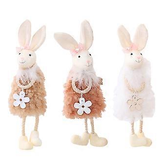 3 stuks paasfeest konijn pop decors bunny vorm pop hangers feestartikelen