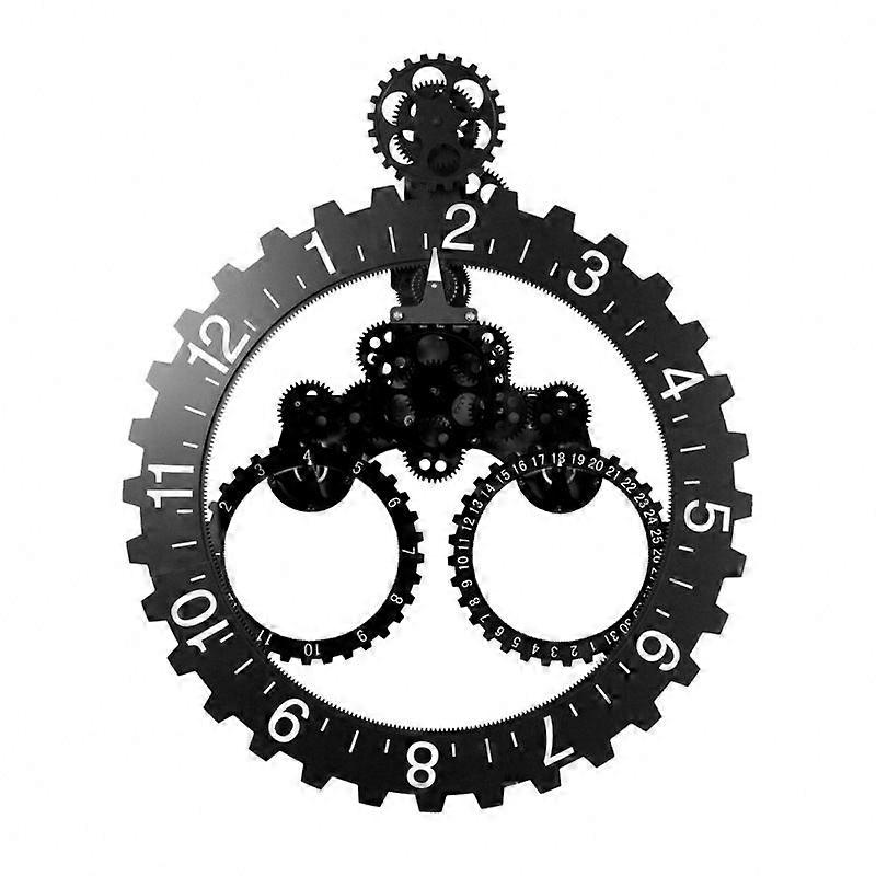 Home Triangular Mechanical Gears Wall Clock