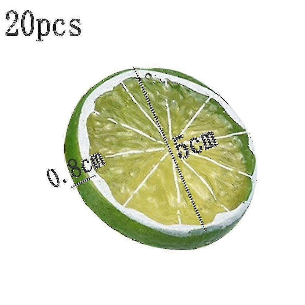 sysy 20pcs Simulation Fruit Lemon SlicesFake Artificial Plastic Fruit Model DecorPhotography Props