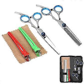 7-in-1 Professional Hair Cutting Scissors Set Hair Shears Hairdressing Tool Salon Home Barber Shears Hair Thinning Kit 26-27