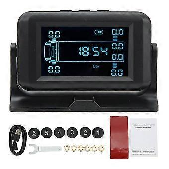 6 Hjul Trådlös Däcktrycksmonitor DC 5V IP67 Vattentät Hög Lågtryckslarm 8bar Solar TPMS för lastbil RV