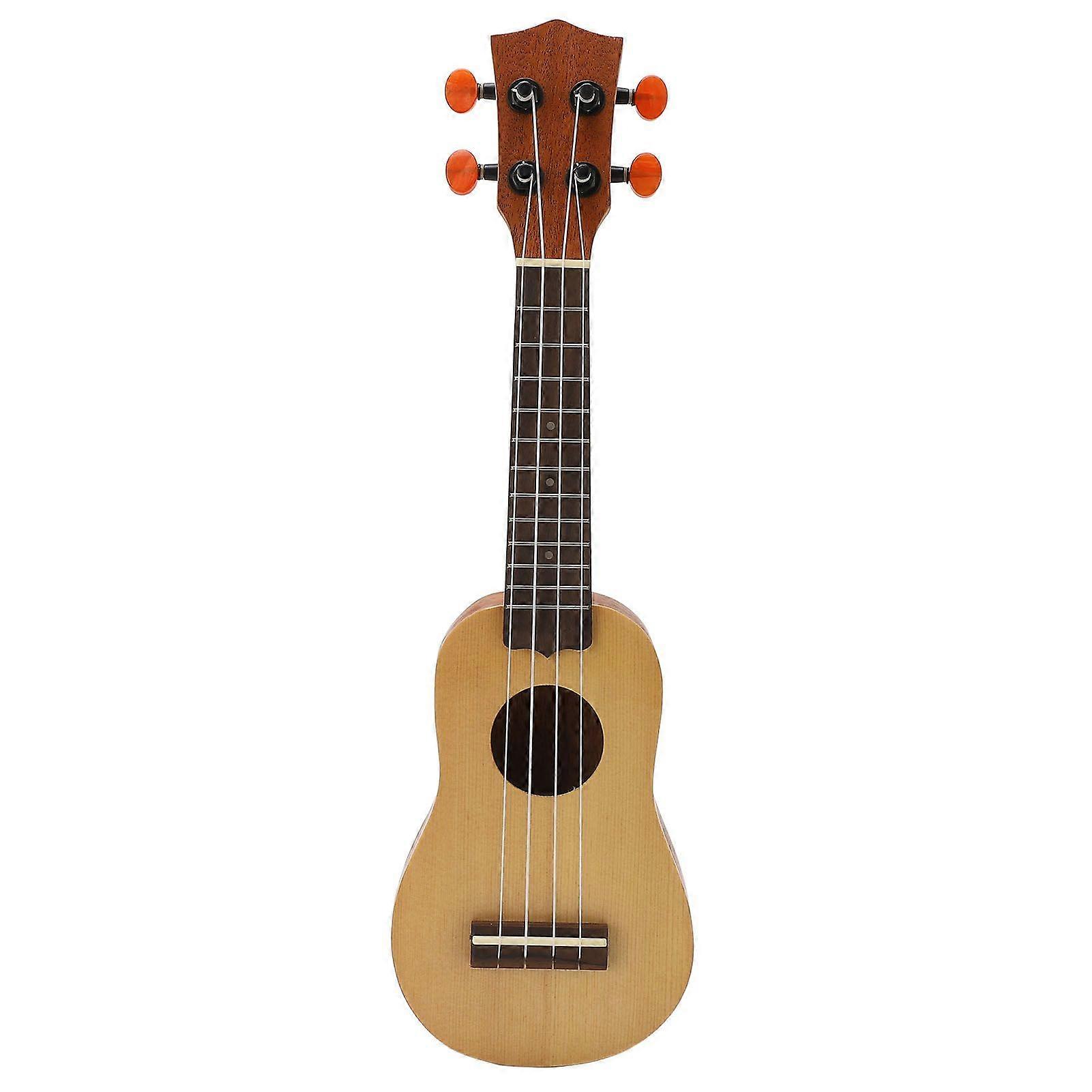 16 Inch Ukulele Solid Spruce Wood 4 String Ukulele Mini Stringed Instrument for Beginners Professionals