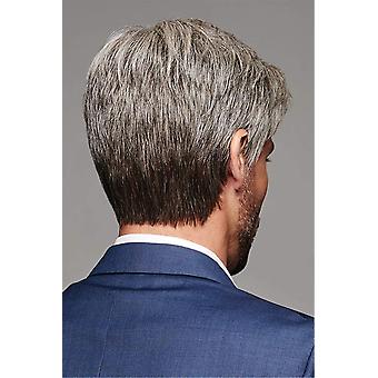 Perruque Courte Homme - Gris Blanc Mesh Poly - Style Naturel FRED 44 - Cheveux Humains