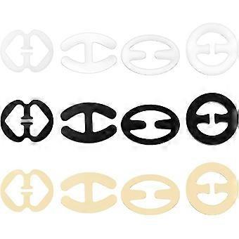 Pack 12 Correias Clip Bra Underwire Converter Corretivo Racerback Clip Splitting ControlM, Preto