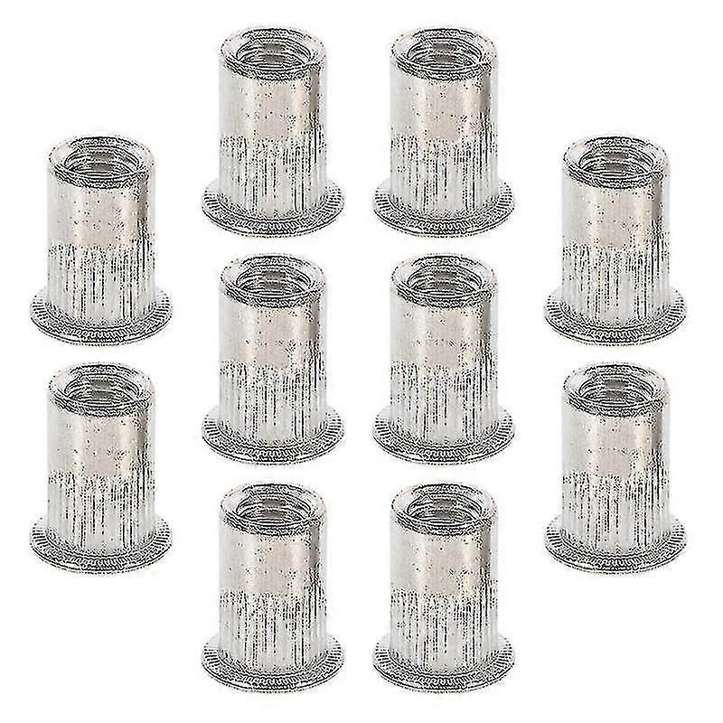 10pcs Rivet Nuts Stainless Steel M10 Flat Head Threaded Insert Rivet Nutsert