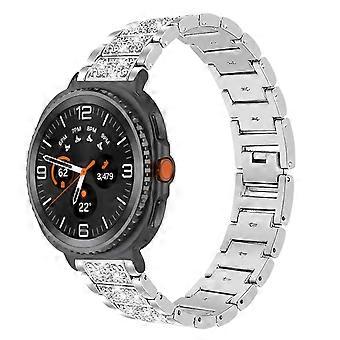 Luxurious stainless steel bracelet with diamond design, silver, for Samsung Galaxy Watch 8 / 8 Classic