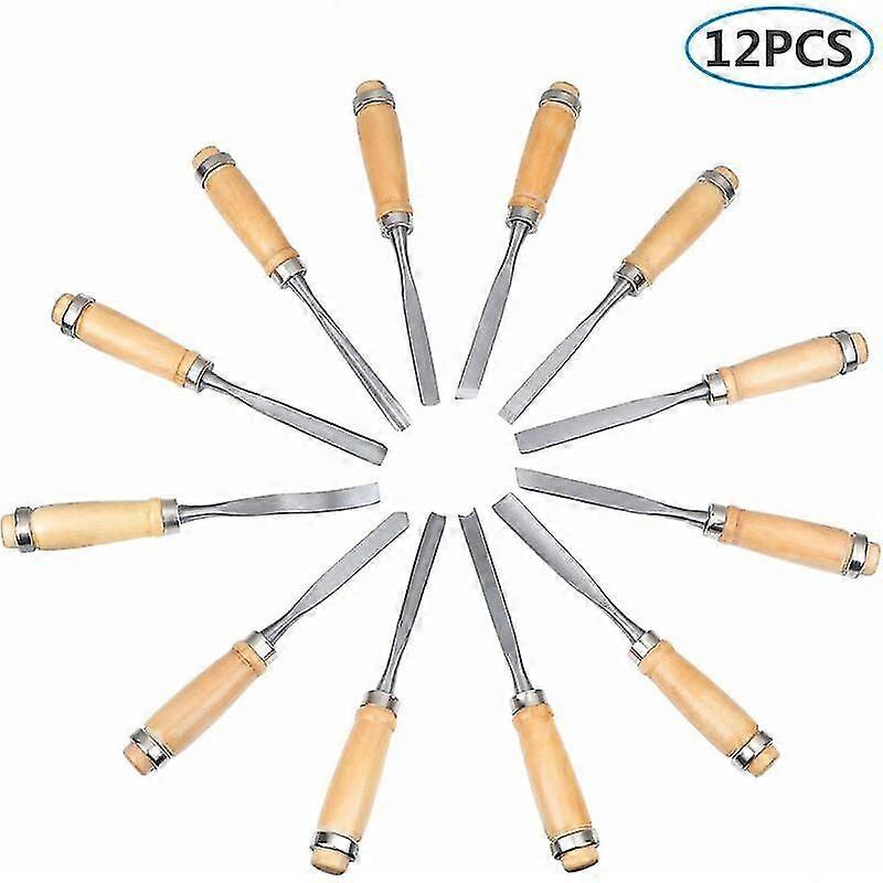 Wood Carving Hand Chisel Set, Woodworking Gouges Tool 12 in 1