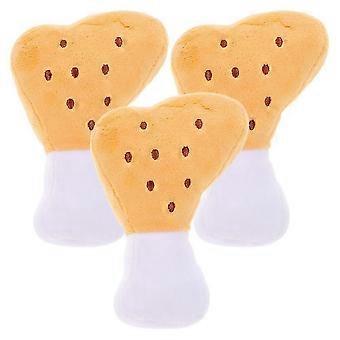 3pcs Dog Toys Dog Plush Toy Stuffed Dog Toys Squeaky Dog Toy Plush Chicken Leg Chewing Toy-adaf