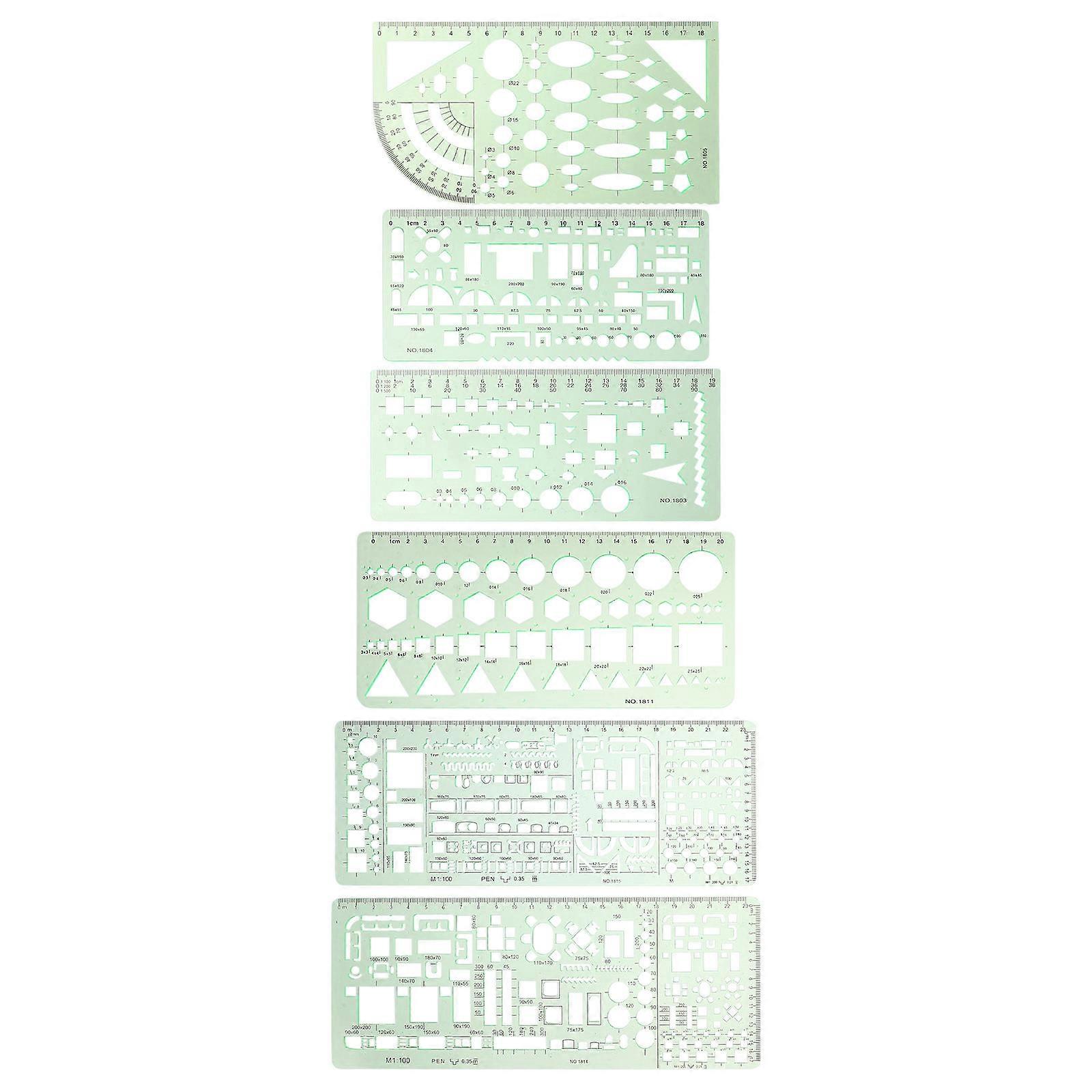 1 Set Geometric Stencil Drafting Tool Geometric Architecture Drawing Template