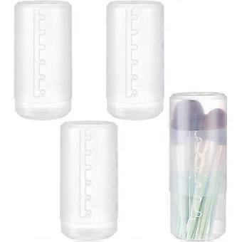 4 Pcs Plastic Makeup Brush Holders Retractable Makeup Brush Holders Portable Cosmetic Brushes Organizer Container Dustproof Brushes Storage Case