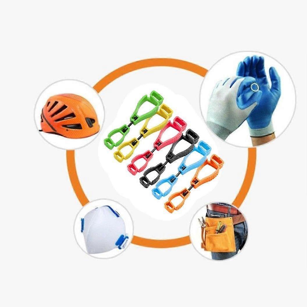 6 glove clips, multi-colored