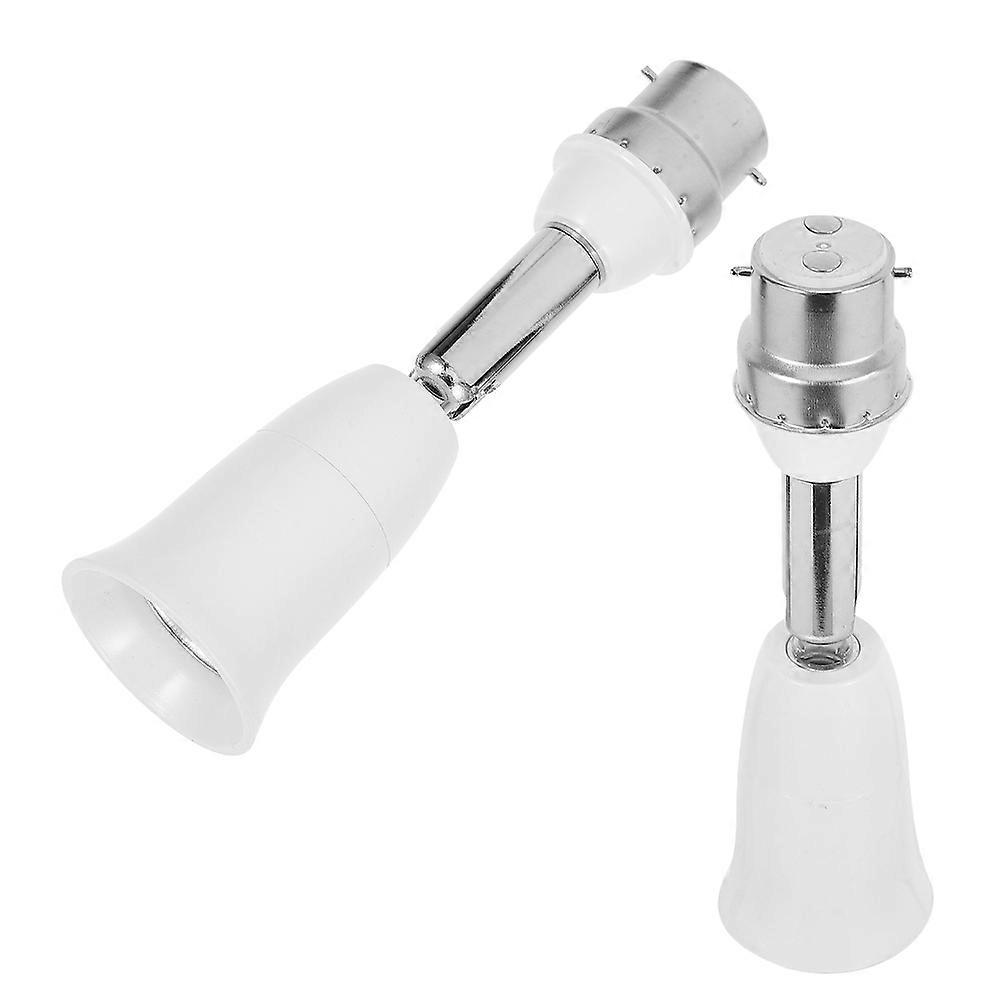 2pcs Light Socket Extender B22 to E27 Light Bulb Extension Socket Vertical Horizontal Adjustable Light Socket Adapter for Home Office
