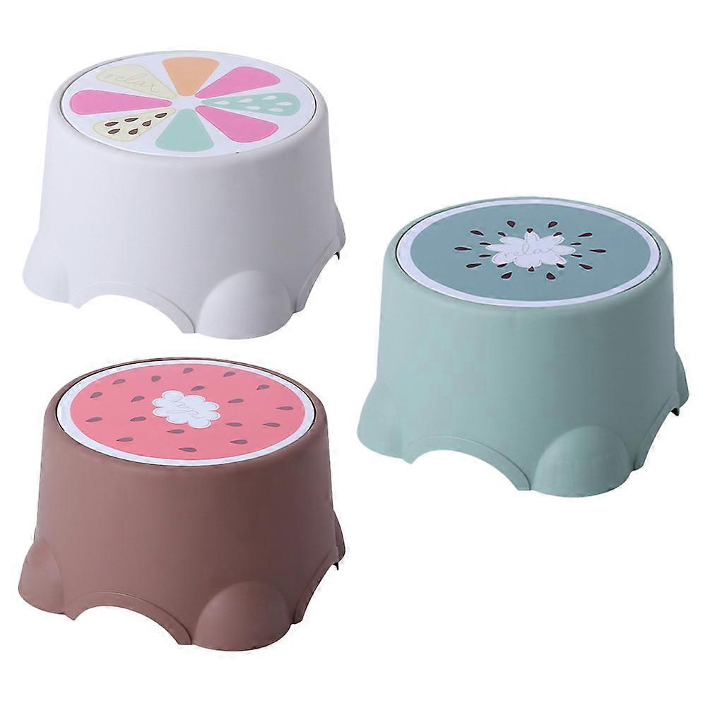 3Pcs Household Dining Stool Cartoon Children Stools Fruit Pattern Stools