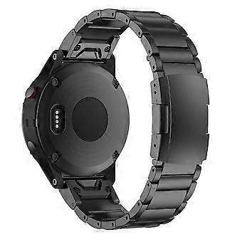 26mm Black Watch Band for Garmin Fenix 7X 6X Pro 5X Plus 6 5, Quick Release Replacement Strap