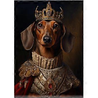 Dachshund Royal King Jigsaw Puzzle Pet Royal Portrait Gift for Dachshund Owner AZQ608