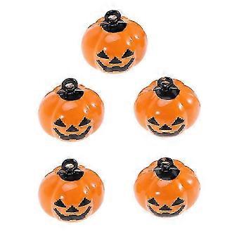 2025 5pcs Cartoon Pendant Pumpkin Shape Jingle Bells Copper Pet Necklace Accessories Halloween Decoration(Orange)New 2026