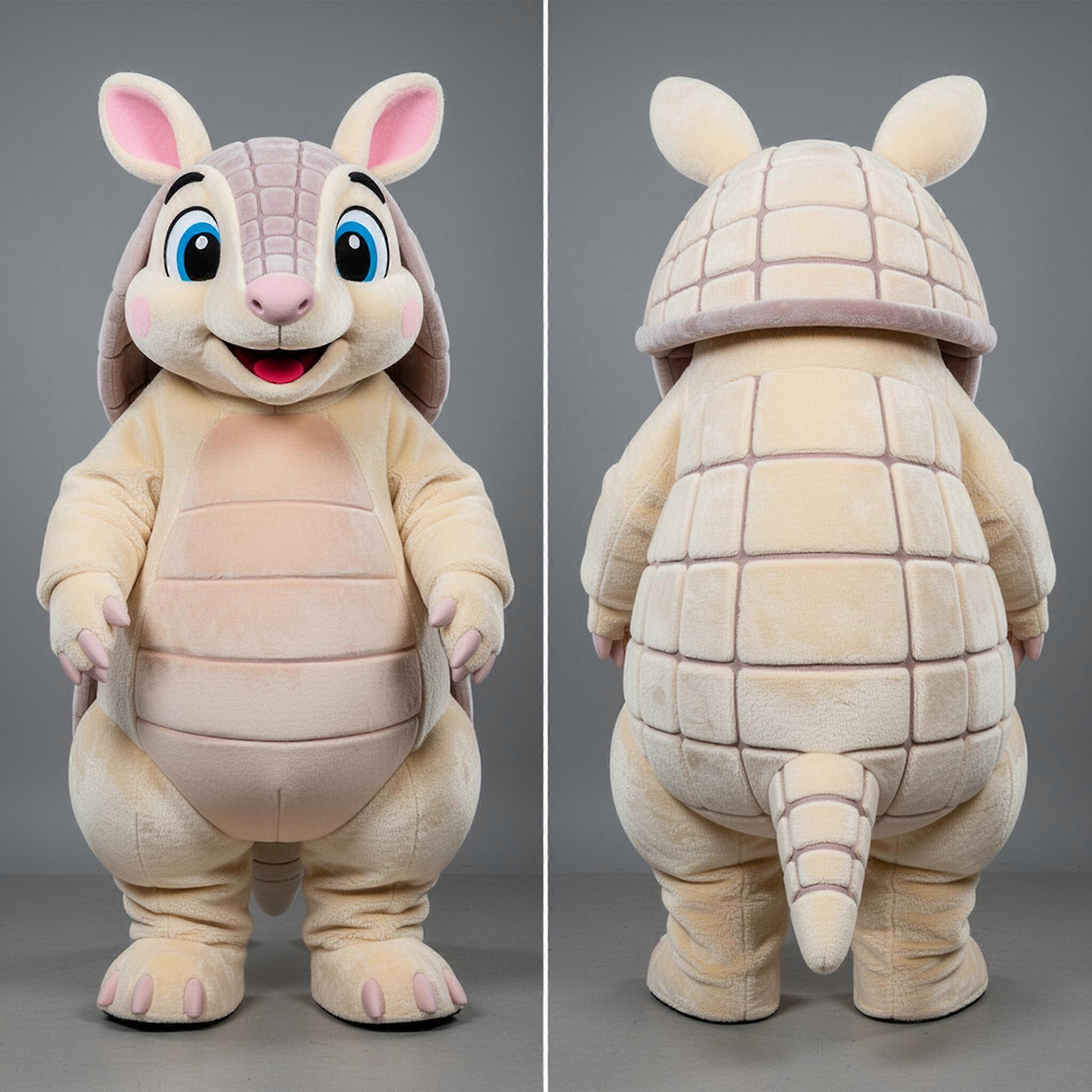 MASTICOT Cream Colored Playful Armadillo Mascot