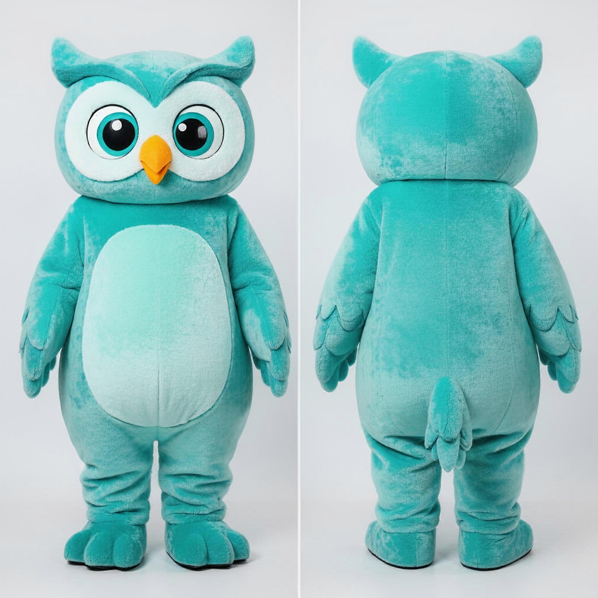 MASTICOT Turquoise Cartoon Owl Mascot