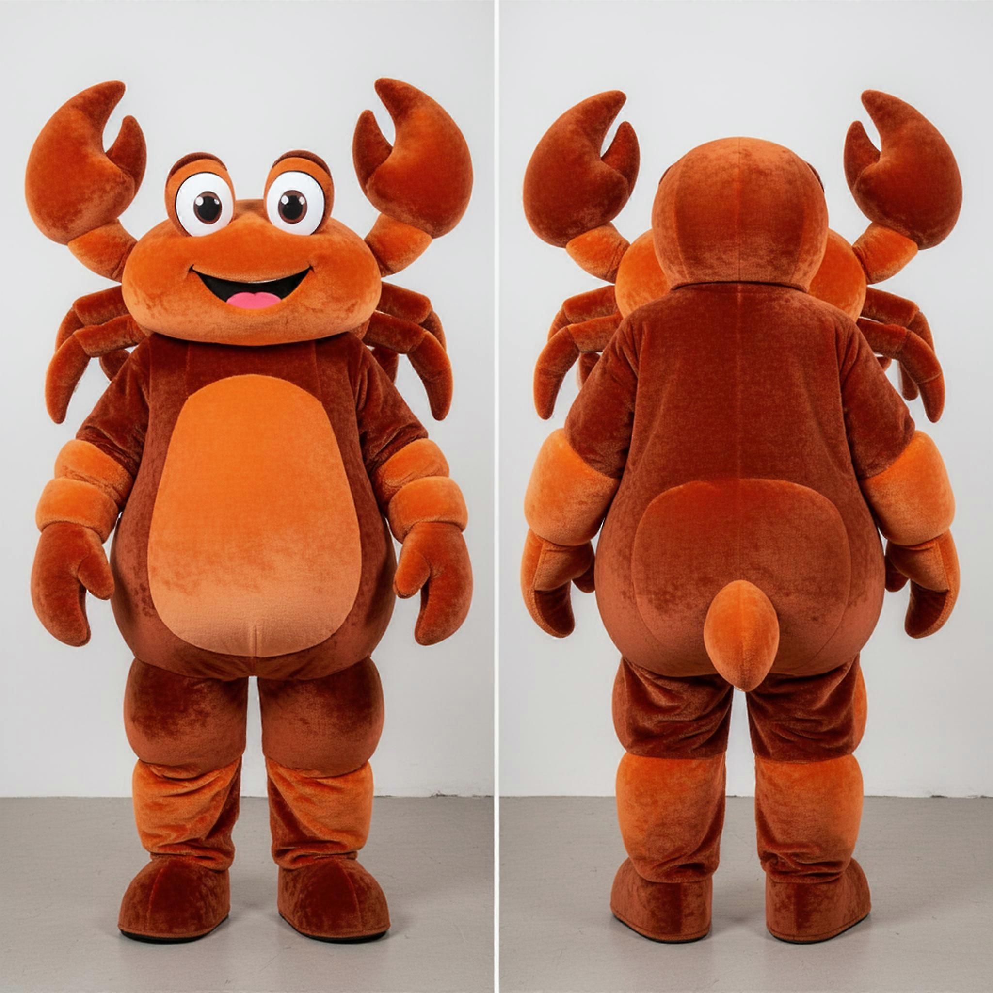 MASTICOT Rust Orange Cuddly Crab Mascot