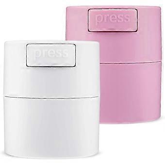 Eyelash Extension Glue Container Vacuum Seal Press Mouth Leakproof EVA 2 Pack Pink White