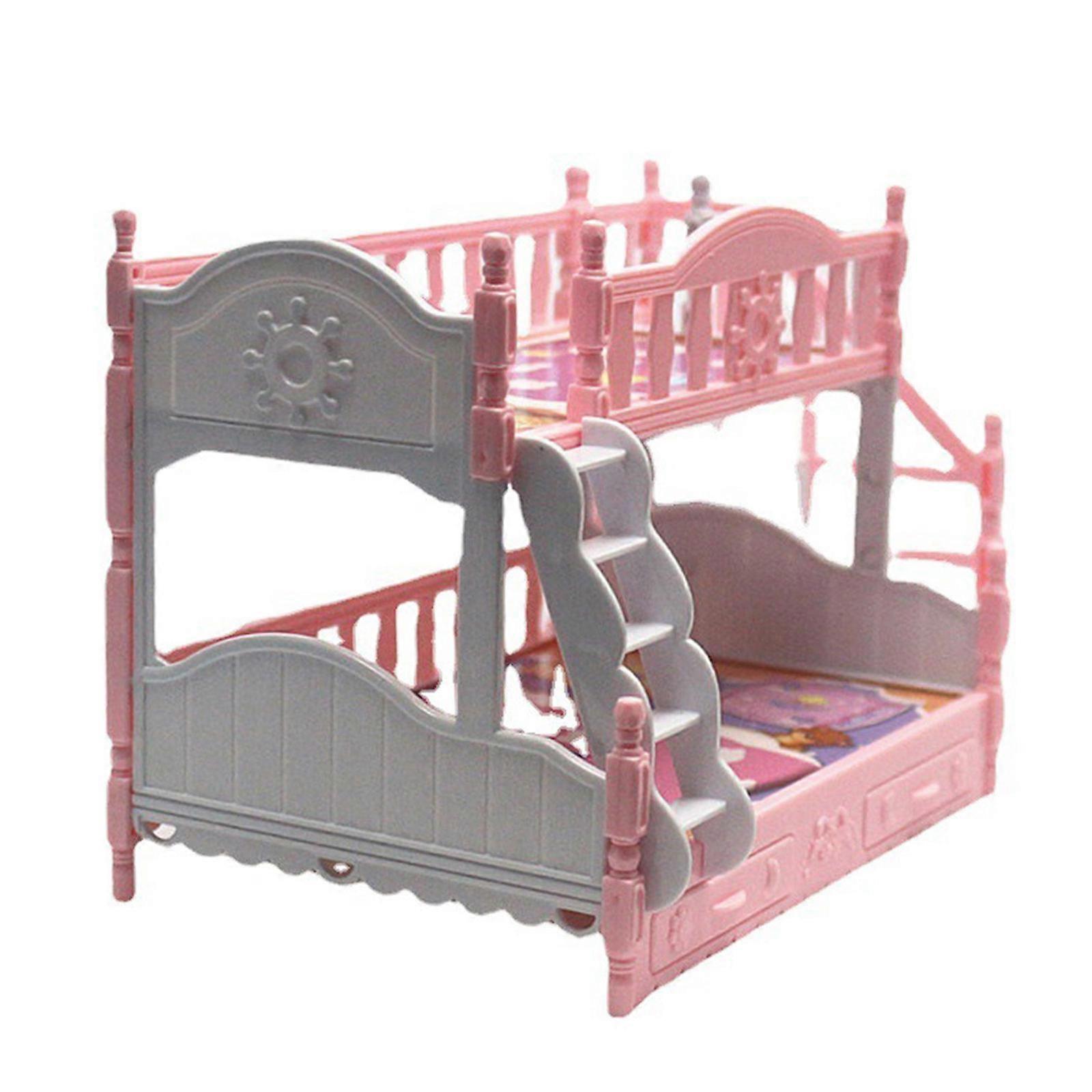 Pink Plastic Mini Double Bed Toy for Decoration