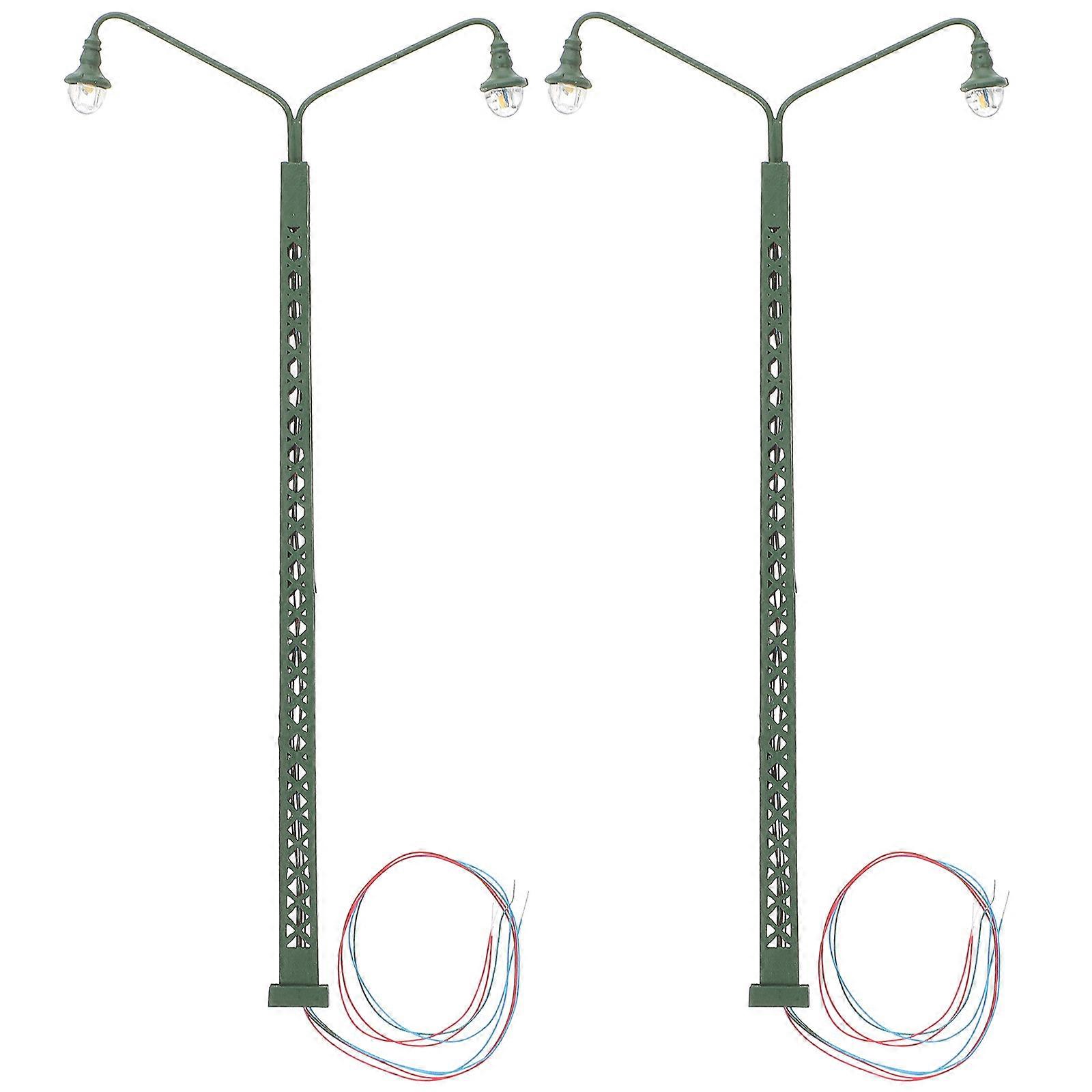Simulated Light Models Railroad Light Model for Decoration 2Pcs Green Set