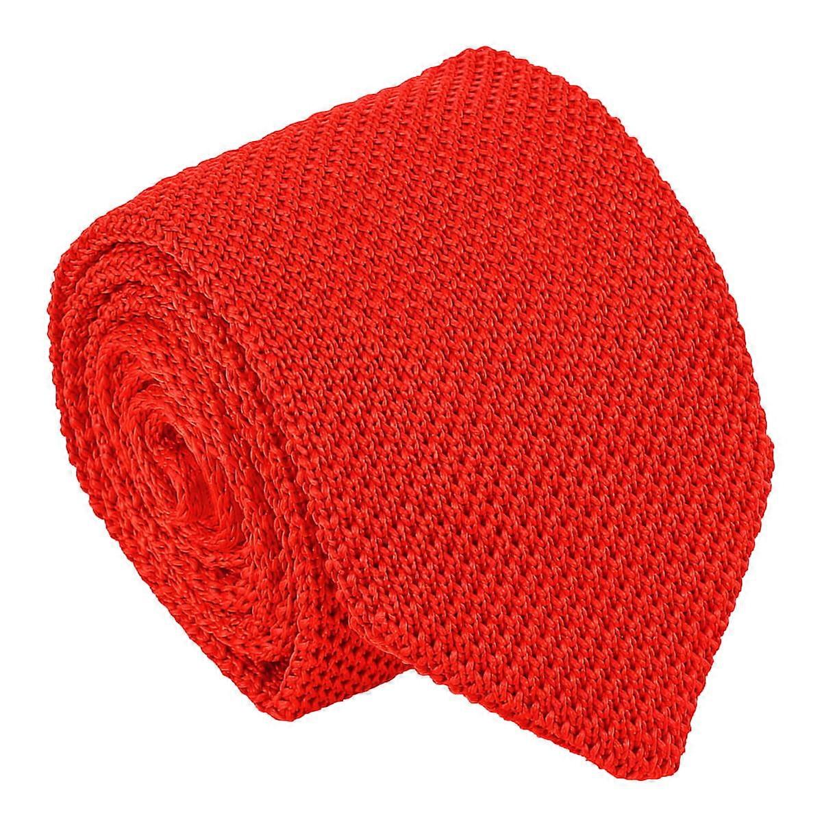 Rød strikket slanke slips