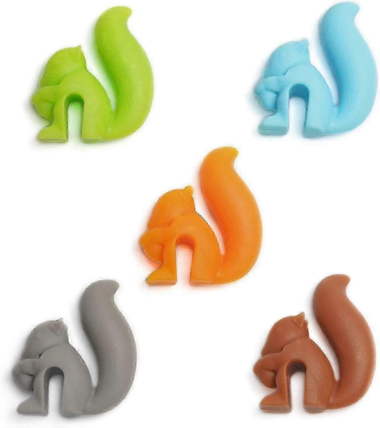5 Colour Squirrel Wine Charms