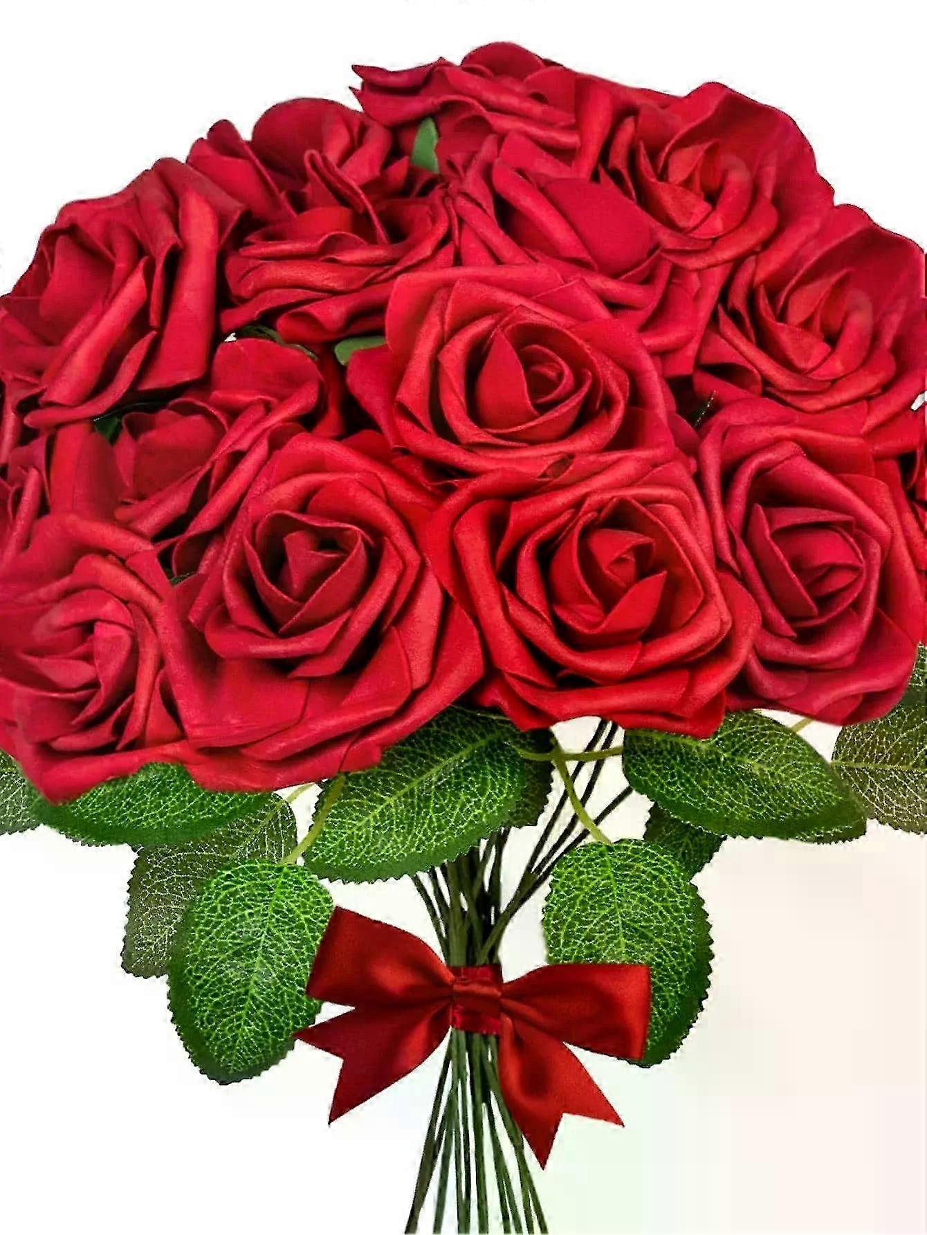 25 Premium Artificial Roses With Stems