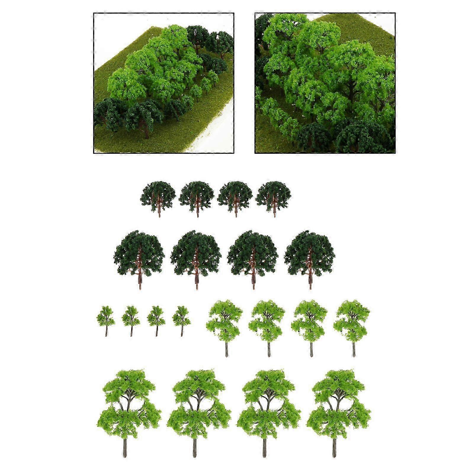 20pcs Mixed Model Toy Trees for Building Model Scene Decor