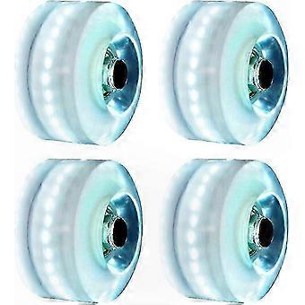 Illuminated Wheels compatible with Roller Skates and Skateboards, Compatible with Double Row Skating, 4 Pack