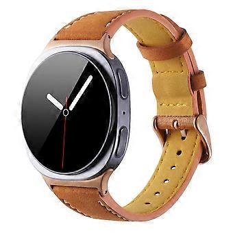 Frosted Brown  Leather Band for Samsung Galaxy Watch 8 Classic 40mm 44mm 46mm Adjustable Strap