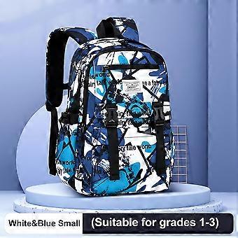 Kids Camouflage Backpack Blue Small, Water‑Resistant Nylon School Bag for Boys with Ergonomic Straps