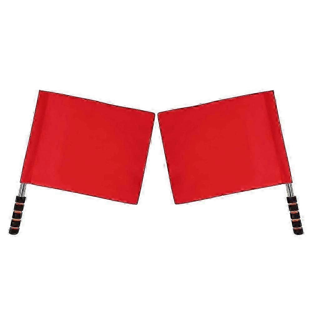2Pcs Handheld Signal Flags Multi-Function Red Conducting Flag