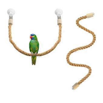 Buigbare Jute Vogeltouw Zitstok - Touw Zitstokschommel Voor Kooien