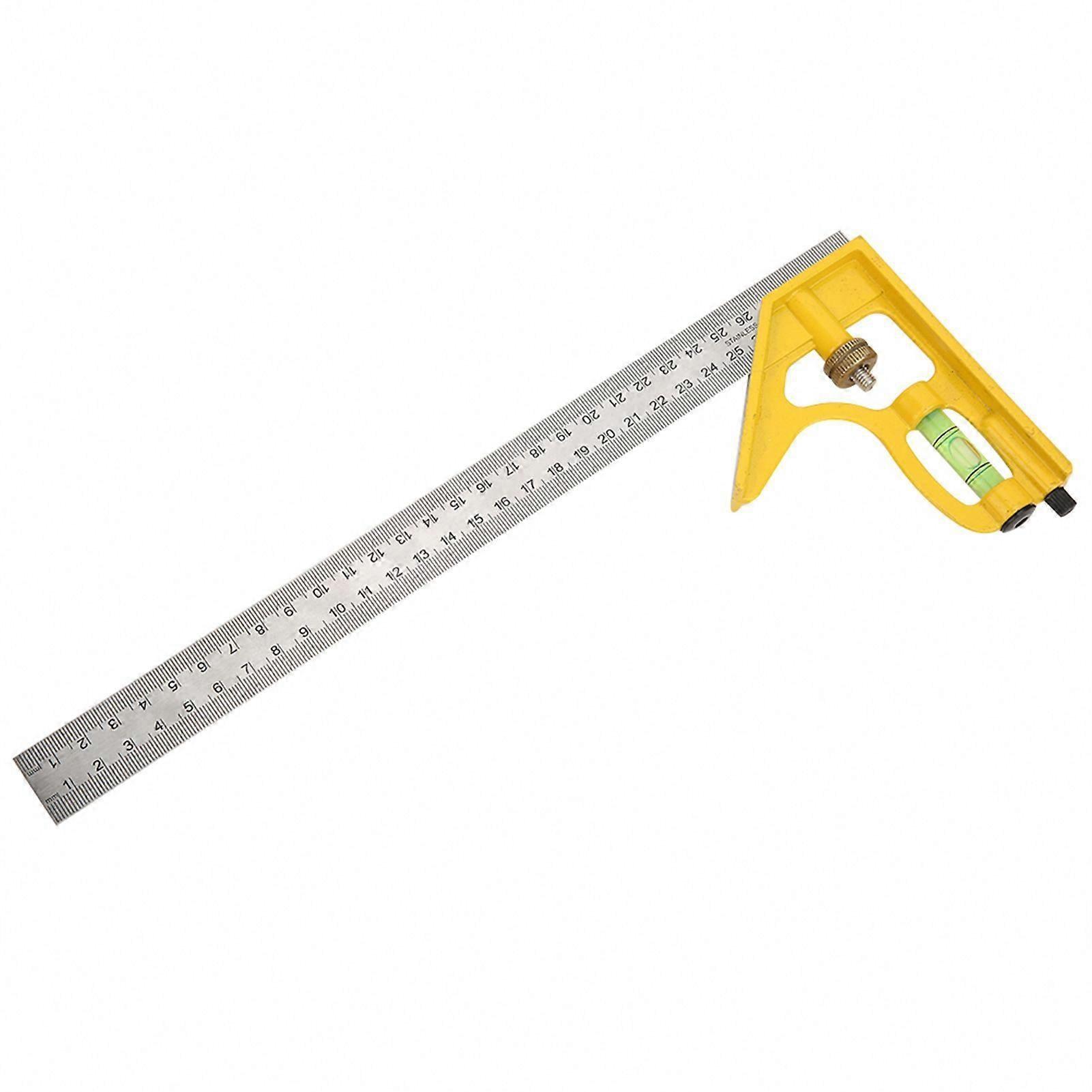 Multi-Function Angle Measurement 300mm Adjustable Right Angle Combination Square with Level | 45/90 Measuring Ruler