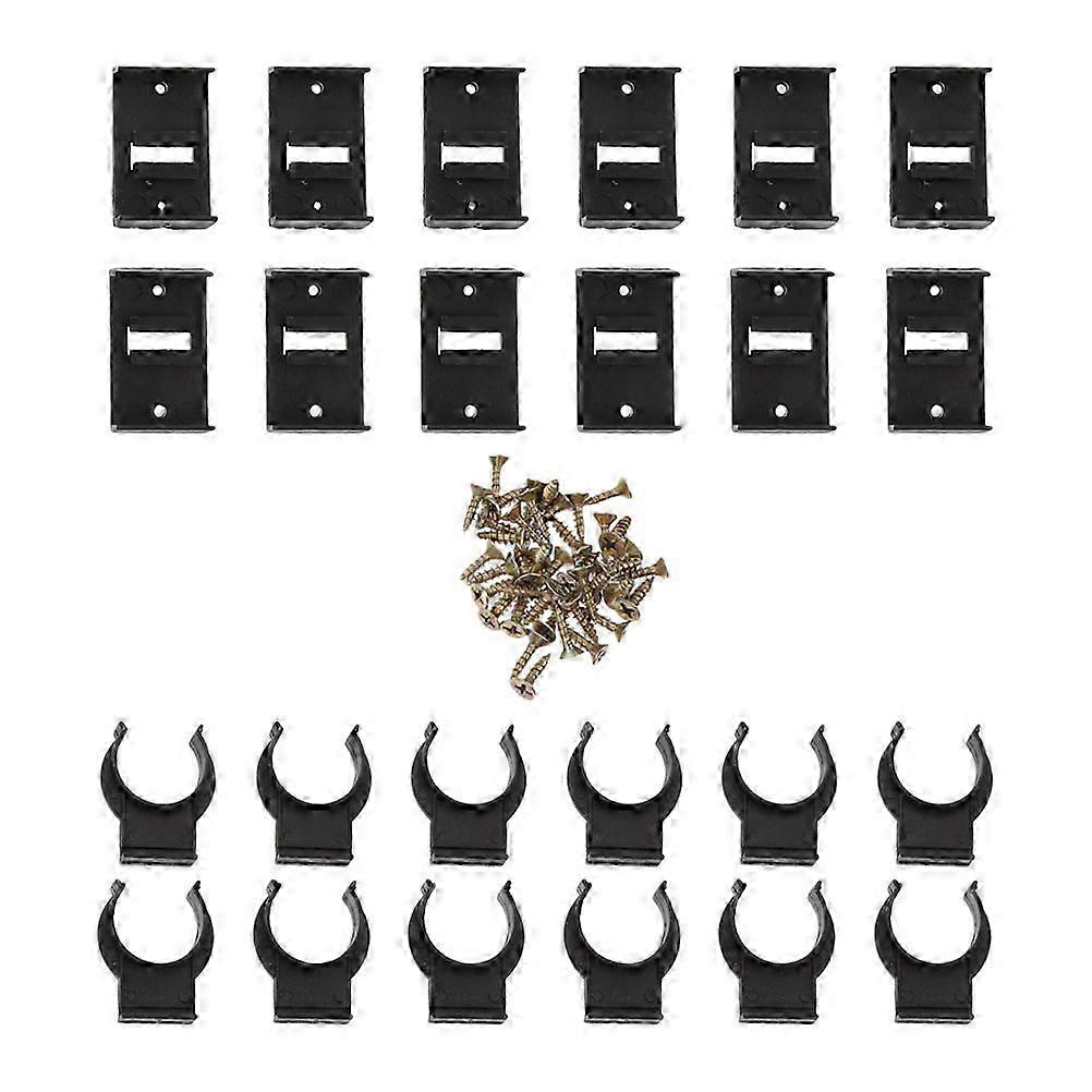 Plastic Adjustable Kitchen Plinth Clips compatible with Cabinet Legs 1Set Black