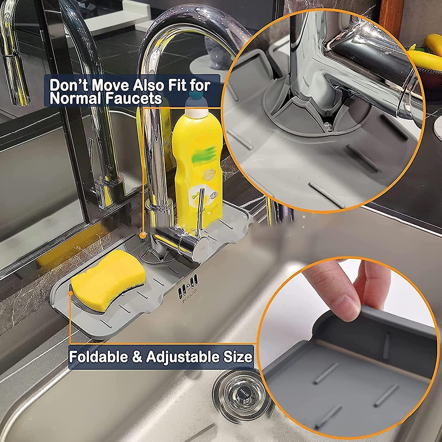 Silicone Faucet Handle Drip Tray, Faucet Sink Splash Guard, Drip Guard