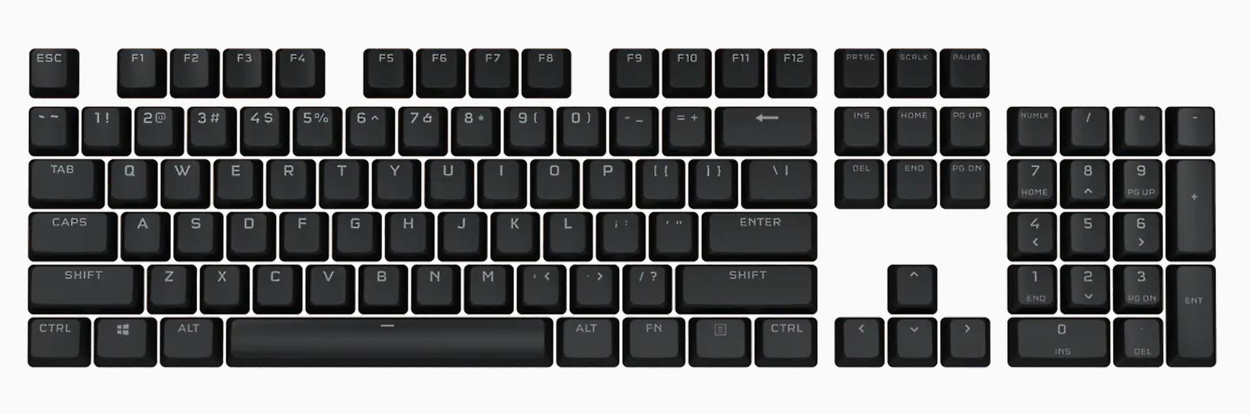 PBT DOUBLE-SHOT PRO Keycap Mod Kit - Onyx Black