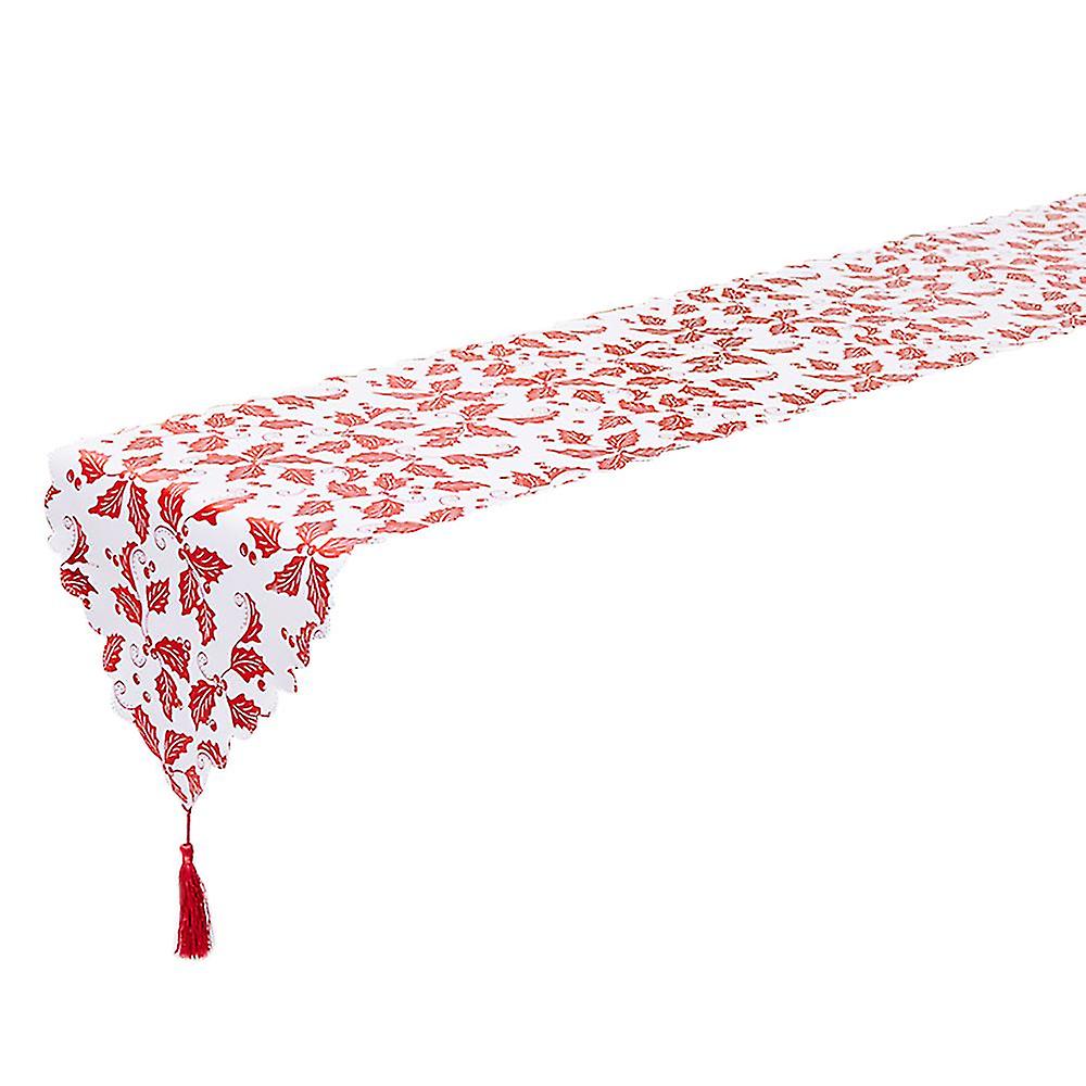 Bronzing Christmas Table Runner - Star Leaf Snowflake Tablecloth Placemat With For Xmas Table Decor