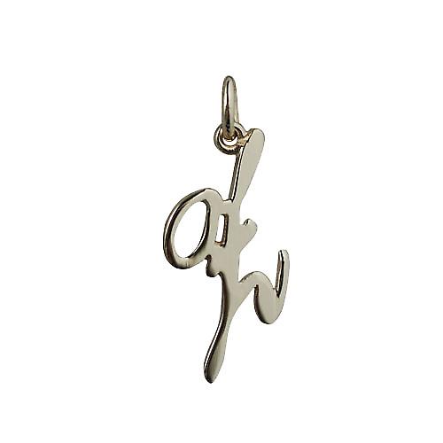 9ct Gold 26x13mm plain Initial Z Pendant