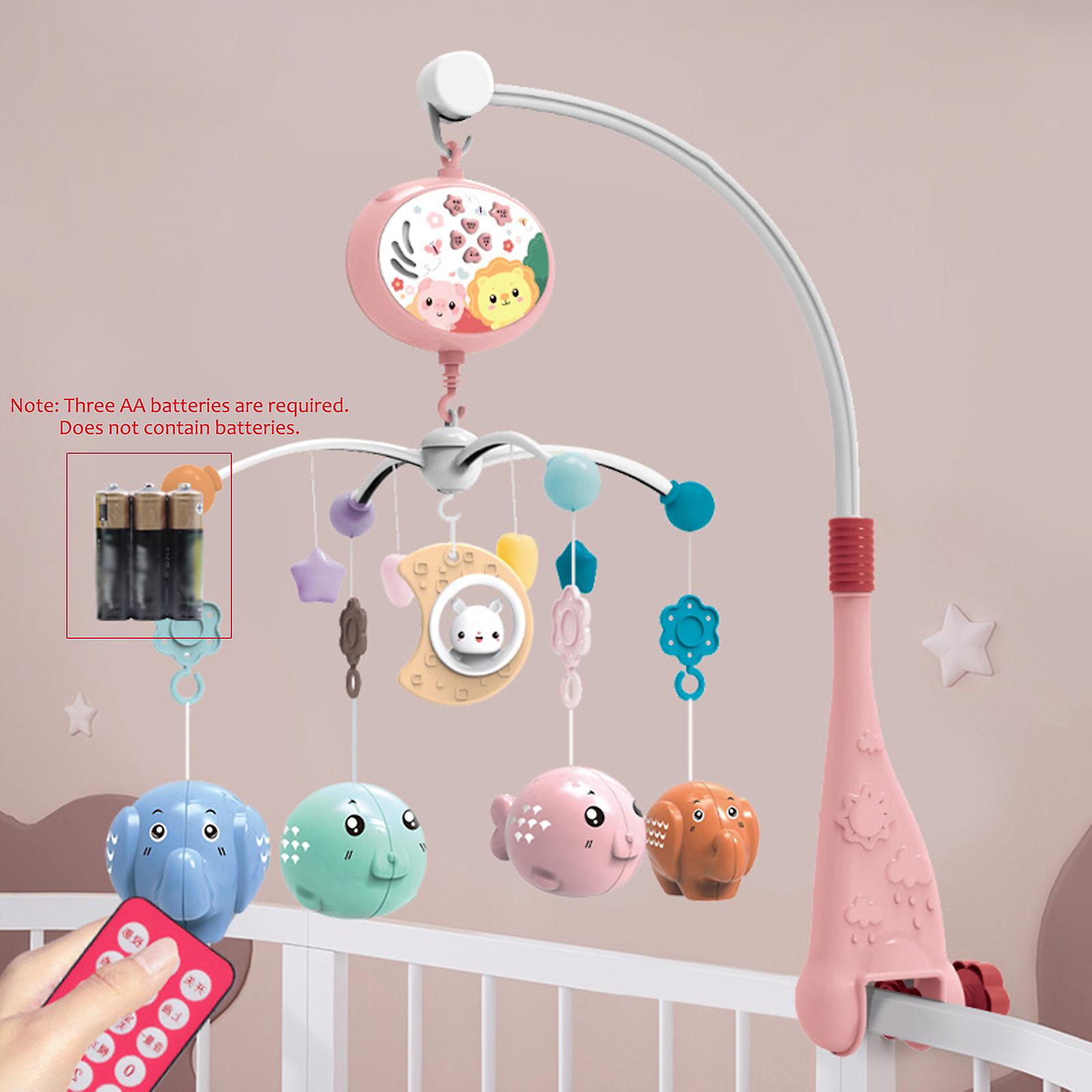 Baby Musical Crib Mobile With Timing Function Projector And Lights,hanging Rotating Rattles And Remote Control Music Box,toy For Newborn 0-24 Months